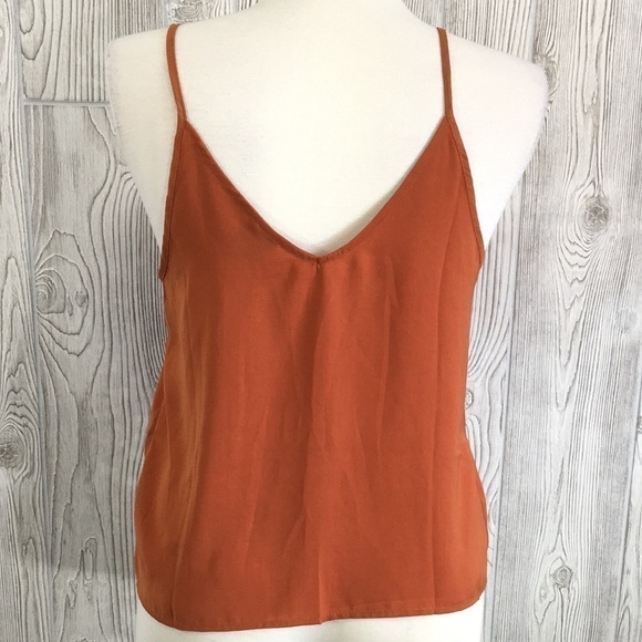 Paper Crane Orange Tank Top Button Down Medium - Picture 5 of 7